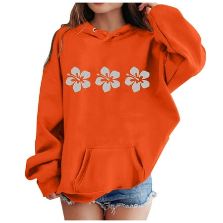 

Hoodie For Boy Girl Cozy Toddler Baby Kids Sweatshirts Long Sleeve Graphic Hoody Top Clothes Unisex Pullover For Infant Newborn Sweaters Outerwear Orange 12-13 Years