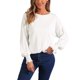 thumbnail image 4 of INSPIRE CHIC Blusas Casual para Mujeres con Puños Fruncidos Camisetas de Manga Larga Color Blanco XS, 4 of 6