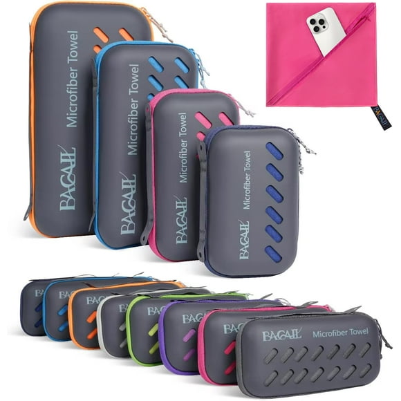 BAGAIL Serviette de Voyage en Microfibre Fushcia 16 x 32 Pouces Séchage Rapide Super Absorbante Douce pour la Peau Compacte et Légère Taille Infinie