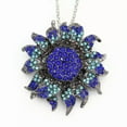 thumbnail image 5 of QQTDFG Fashion Women Multi-color Crystal Sunflower Pendant Long Chain Necklace/Brooch-Multi-Color, 5 of 6