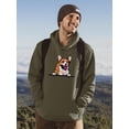 thumbnail image 2 of Color Corgi Peeking Hoodie Men -Image by Shutterstock, Male 4X-Large, 2 of 4