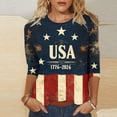 thumbnail image 2 of MEICHEN 250th Anniversary 3/4 Sleeve T Shirt for Women America Flag Patriotic Top 1776-2026 Graphic Tee 4th of July Blouse, 2 of 5
