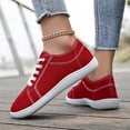 thumbnail image 3 of Unisex Canvas Sneakers Low Top Lace up Non Slip Work Shoes Lightweight Casual Tennis Comfortable Classic Footwear Red Size 9.5, 3 of 6