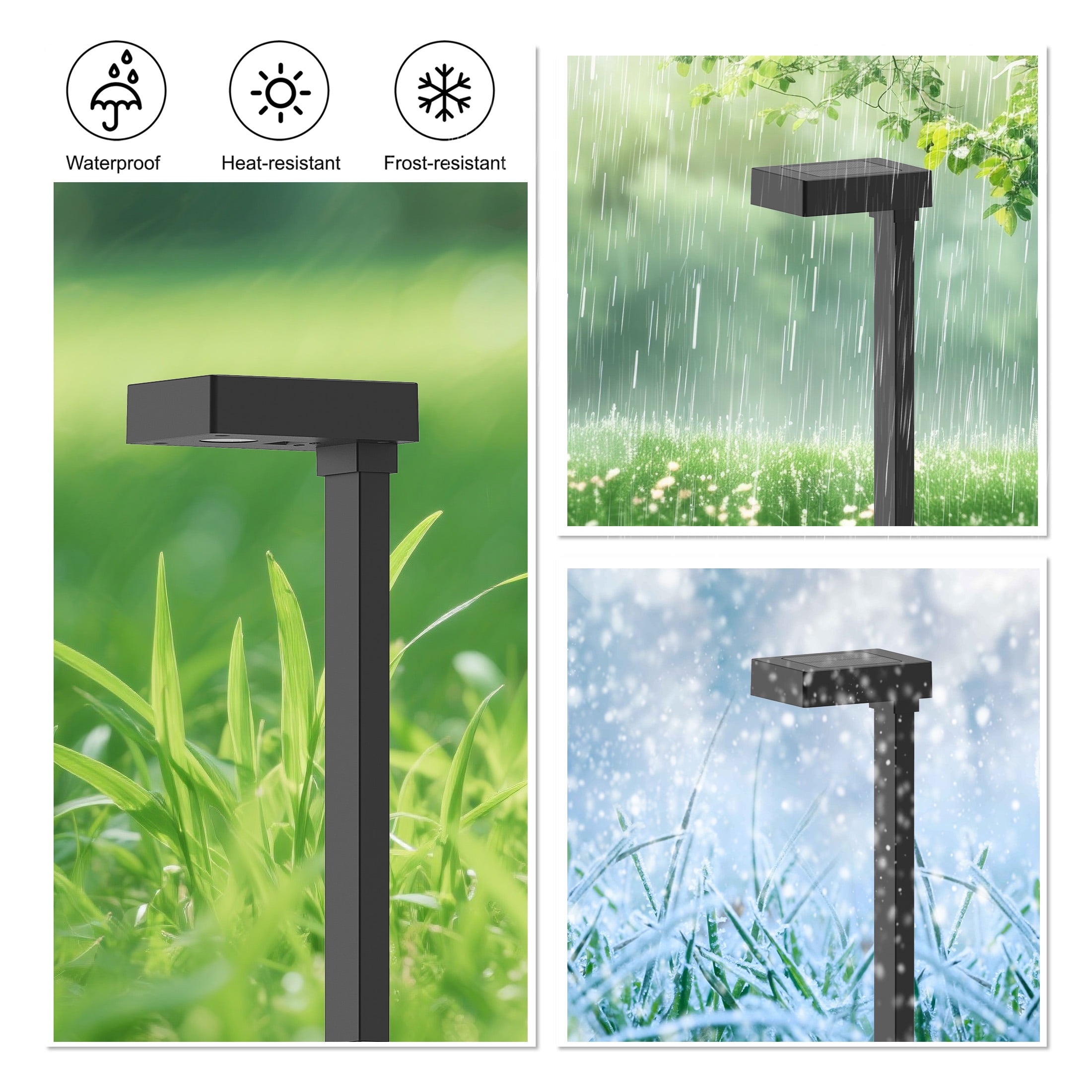 Mainstays Solar Powered Modern Edge Pathway Down Light and Landscape Light, 15 Lumens (6 Count)