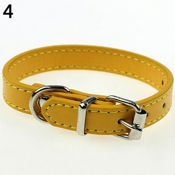 UDIYO Fashion Adjustable Faux Leather Solid Color Dog Cat Puppy Neck Strap Pet Collar