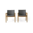 thumbnail image 3 of Remuda Wicker and Acacia Wood Outdoor Club Chairs, Set of 2, Gray and Teak, 3 of 10