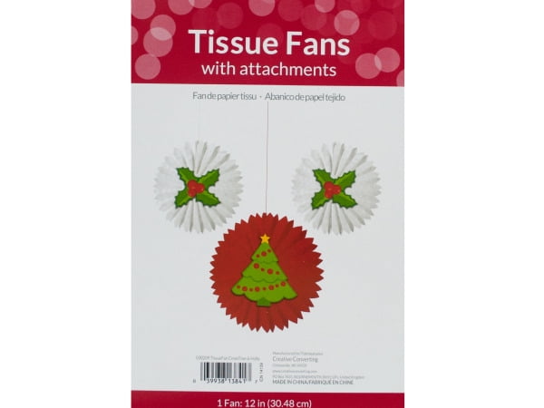 Bulk buys Christmas Tree & Holly Tissue Fans