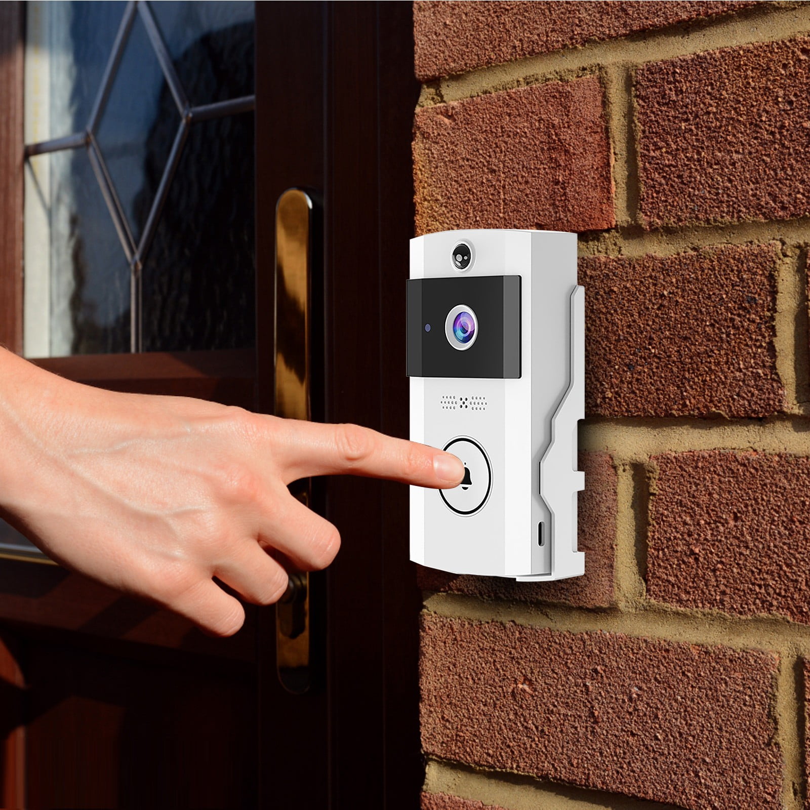 Solar Powered Wireless Doorbell with Camera 1080p HD Video Motion Detection Night Vision,Front Door Camera 2 Way Audio Weatherproof Smart Home Security No Wiring Needed