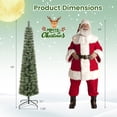 thumbnail image 3 of Gymax 6 FT Pre-Lit Artificial Christmas Tree Slime Pencil Christmas Tree w/ Pine Needles, 3 of 10