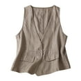 thumbnail image 4 of Breezora Women's Outerwear Vest Sleeveless V Neck Vintage Retro Lightweight Summer Casual Open Front, 4 of 4