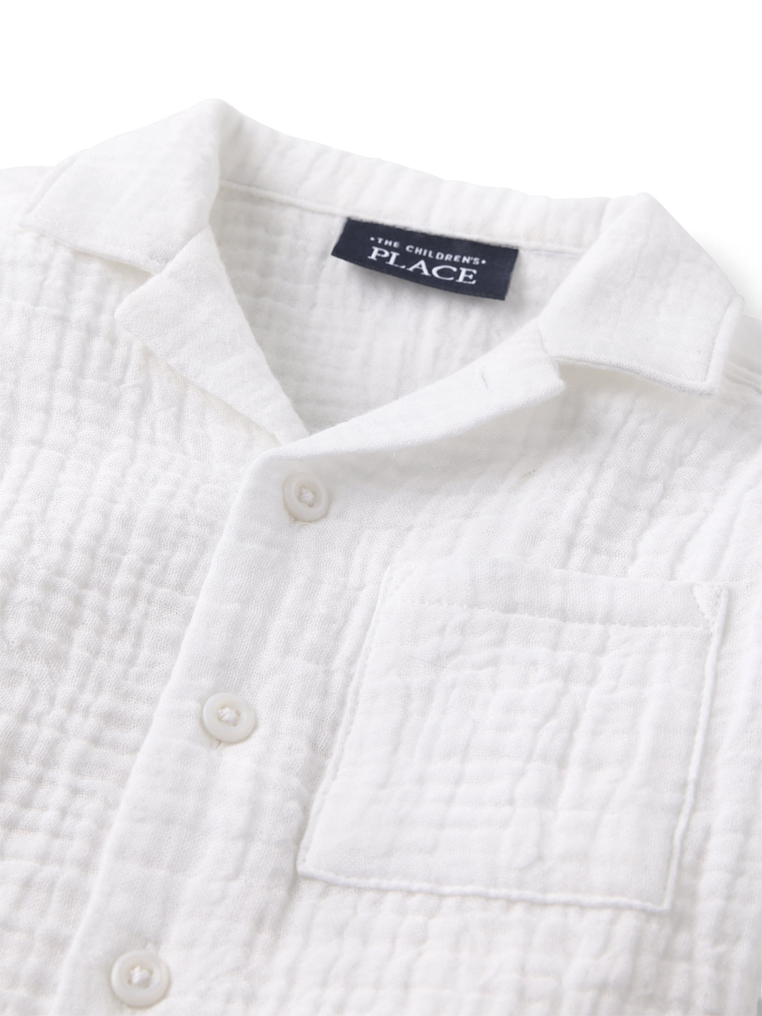 The Children's Place Baby & Toddler Boys Short Sleeve Gauze Button Up Shirt, Sizes 6M-5T