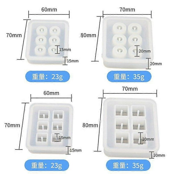 4pcs Silicone Bead Molds With Holes Sphere Ball And Square Shapes Resin Epoxy Mold For Jewelry Polymer Clay Soap Making Cabochon Gemstone Diy Crafting