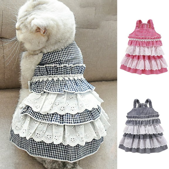 Visland Dog Dress Eye-catching Wear Resistant Cotton Puppy Skirt Cat Princess Dress Decoration for Spring