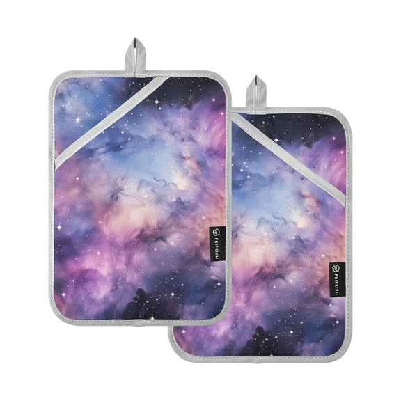 Nights Pattern Pot Holders Set of 2 Heat Resistant Kitchen Oven Gloves Potholder Cooking Baking Microwave Mitts