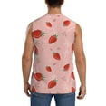 thumbnail image 4 of Lsque Strawberry Print Men's Cotton Blend Sleeveless Muscle Shirts (S-3XL)- Moisture Wicking, Odor Protection, UPF 30+,XX-Large, 4 of 8