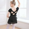 thumbnail image 4 of purcolt Ballet Leotards for Girls Toddler Short Sleeve Crisscross Back Dance Dress Outfit with Removable Skirt, 4 of 8