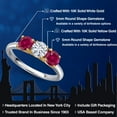 thumbnail image 2 of Gem Stone King 10K Two Tone Gold White Moissanite and Red Created Ruby Engagement Ring for Women | 1.70 Cttw | Round 5MM | Gemstone Birthstone | Size 7, 2 of 7