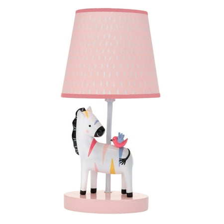 UPC: 0084122016897 | Lambs & Ivy Jazzy Jungle Zebra White/Peach Nursery Lamp with Shade & Bulb