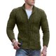 thumbnail image 3 of Gibobby Suéteres para hombre 2023 Suéter tipo cárdigan con cuello en V para hombre, manga larga, con botones, estilo casual(Verde,G), 3 of 5