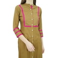 thumbnail image 5 of Phagun Womens Rayon Straight Tunic Kurta Open Front Kurti Mandarin Collar Indian Top, 5 of 9