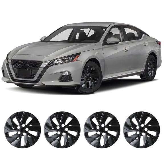 For 2019-2025 Nissan Altima,4Pcs Set 16" Wheel Rim Cover Hubcaps Replacement,Compatible with Steel Wheels,Snap on Installation,PP Material,Black Lacquer