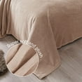 thumbnail image 3 of Exclusivo Mezcla Twin Size Flannel Fleece Velvet Plush Bed Blanket as Bedspread, Coverlet, Bed Cover (60"x80", Camel), 3 of 11