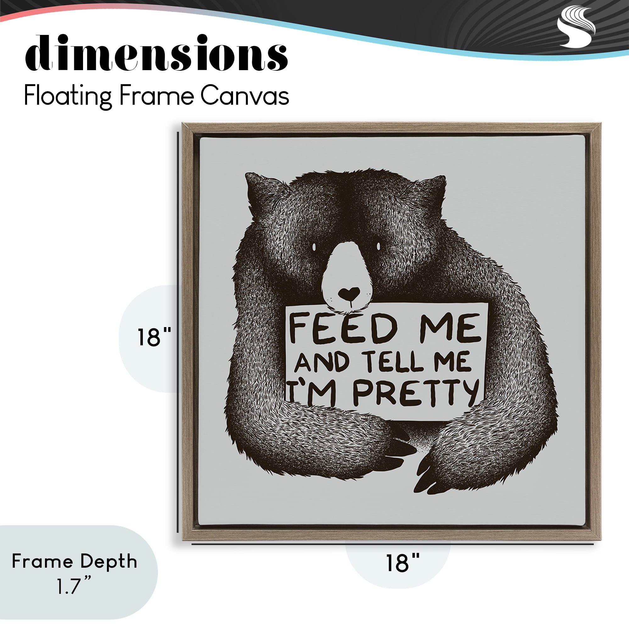 Stupell Industries Feed & Tell Me I'm Pretty Brown Framed Floater Canvas Wall Art, design by Tobe Fonseca