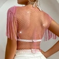thumbnail image 4 of Mesh Sequin Tops for Women Sparkly Long Sleeve Sheer Crop Top See Through Shirt Glitter Going Out Tops Mesh Layer Slim Fit Shirts Club Party Outfits Stylish Trendy Wear for Cocktail, 4 of 9