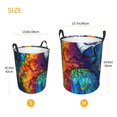 thumbnail image 3 of Balery Colorful Parrot Jungle Dream Cesta de ropa redonda con asas, impermeable, independiente, para ropa, juguetes, dormitorio y familia-Small, 3 of 6