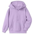 thumbnail image 7 of Ulanda Girls 2 Piece Outfits Tracksuit Drop Shoulder Hoodie Half Zip Sweatshirt and Sweatpants Joggers Set with Pockets (Purple, 7-8 Years), 7 of 7