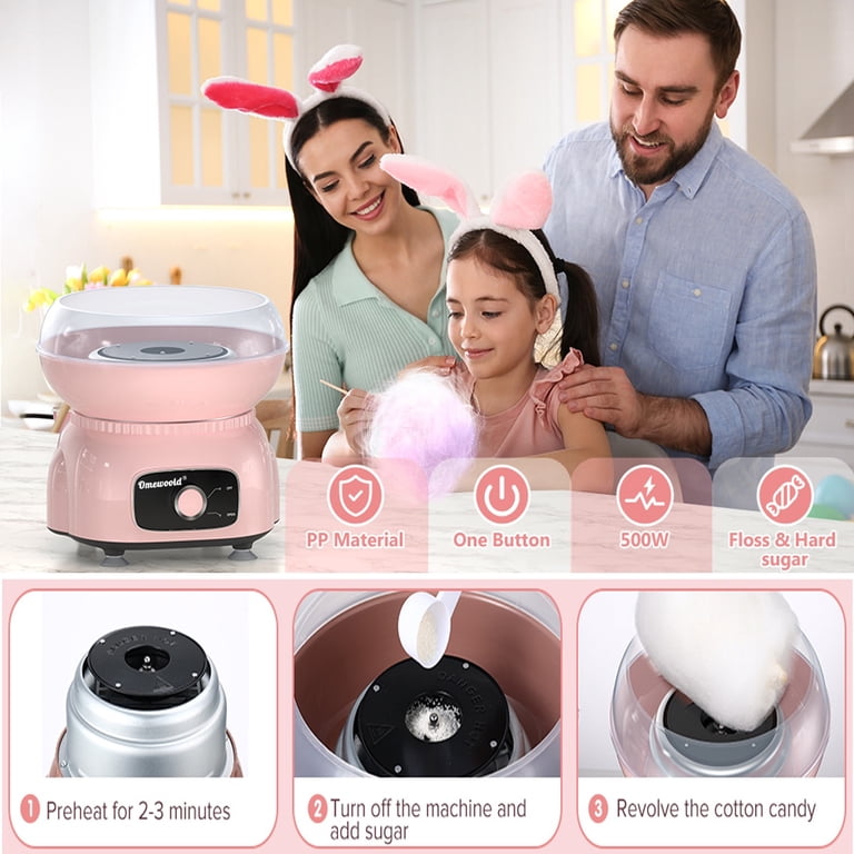 Omewoold Cotton Candy Machine, 500W Hard Candy Floss Maker