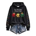 thumbnail image 5 of AWZXDE Girls Hooded Sweatshirt Cute Christmas Puppy Graphic Long Sleeve Hooded Top For Holiday Family Party And Christmas Photo, 5 of 6