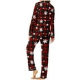 thumbnail image 4 of asdoklhq Cotton Pajamas for Women Christmas Women's and Man Christmas Long Sleeved Long Pants Couple Pajamas Women's Home Clothes Red XL, 4 of 7