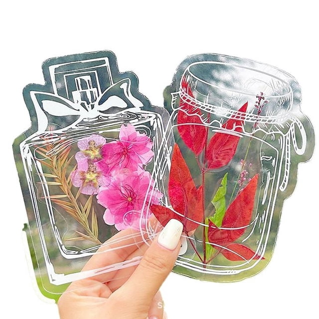 Yuarrent Marcapáginas acrílico transparente con flores marchitas. Crea tu propio marcapáginas único para coleccionar flores frescas. Artesanía