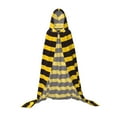 thumbnail image 7 of Honeii Bee Stripe Print Poncho Cape, Cloak Coat, Snuggly Hooded Wearable Blanket, Hooded Cape For Teenagers,Halloween Costumes-Medium, 7 of 7