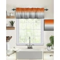 thumbnail image 3 of Orange and Grey Kitchen Curtain Valance and Tiers Set Ombre Orange Gray Rod Pocket Kitchen Tier & Valance Set 3 Piece Gradient Gradual Modern Window Curtain Valance Tier Set for Bedroom 54x24 inch, 3 of 6