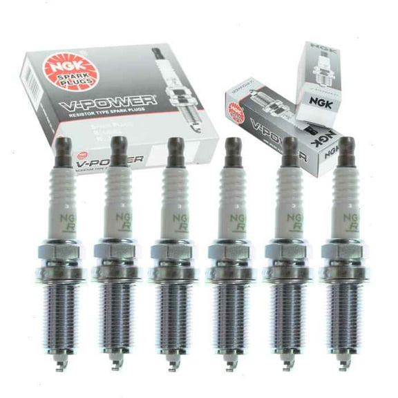 6 pc NGK V-Power Spark Plugs compatible with BMW 528i 3.0L L6 2008-2010