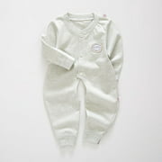 Natural Colored Cotton Infant Conjoined Clothing Unisex for 0-1 Year-Old Baby