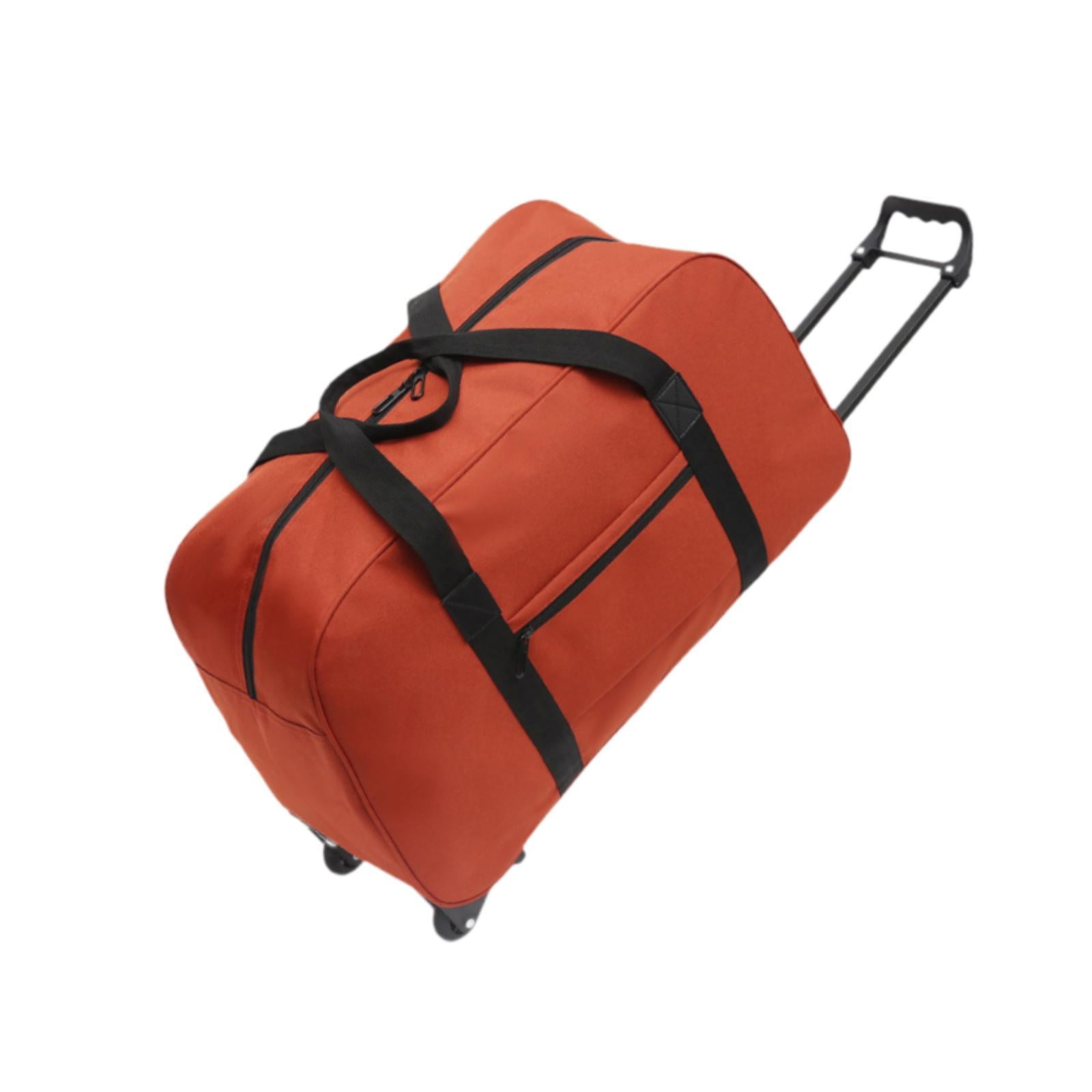 Wzmzjy Wheeled Duffel Bag Suitcase Telescoping Handle Handbag Men Women Multifunctional orange