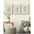 thumbnail image 5 of Flower Wall Art 11x14in Natural Framed Vintage Floral Minimalist Wall Hanging Decor Bohemain Botanical Prints Artwork for Office Dining Room Hallway, 5 of 7