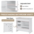 thumbnail image 6 of 36" Bathroom Vanity with Sink, Single Sink Bathroom Vanity with 2 Tip-out Drawers and 1 Soft Close Doors, Free Standing Bathroom Vanity with Adjustable Shelf, Solid Wood Frame, White, 6 of 9