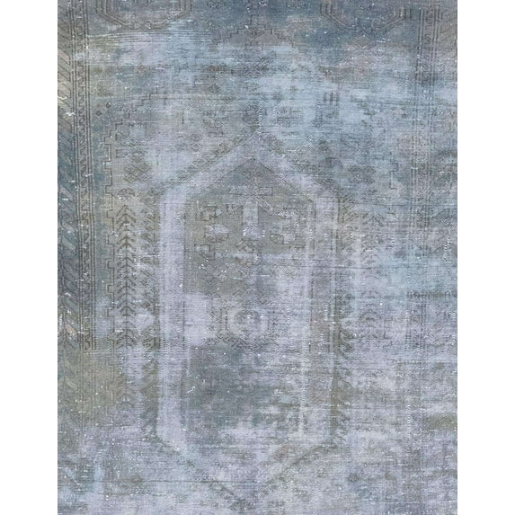 Ahgly Company Indoor Rectangle Abstract Light Slate Gray Abstract Area Rugs, 6' x 9'