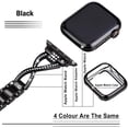 thumbnail image 4 of Correas de reloj compatibles con Apple Watch 38 mm 40 mm 41 mm 42 mm 44 mm 45 mm SE Series 7 6 5 4 3 2 1 Correa de metal para mujer con pulsera de repuesto de diamantes brillantes, color negro Adepaton CZDZ-HY153-1, 4 of 6