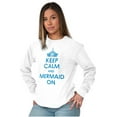 thumbnail image 3 of Keep Calm Mermaid On Beach Day Cute Women Plus Size Long Sleeve Graphic Tee Brisco Brands 3X, 3 of 5