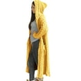 thumbnail image 2 of Ediodpoh Knitted Women's Pocket Hooded Sweater Solid Cardigan for Women Coat Loose Long Winter Coat Yellow M, 2 of 8