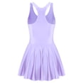 thumbnail image 3 of Alvivi Women's Glossy Silky Ballet Dance Skirted Leotard Gymnastics Bodysuits Yoga Party Dress Light Purple L, 3 of 7