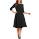 thumbnail image 2 of INSPIRE CHIC Vestido Vintage de Manga 3/4 para Mujer, Elegante con Cuello Barco, Vestido para Trabajar, Tendencia XS Negro, 2 of 6