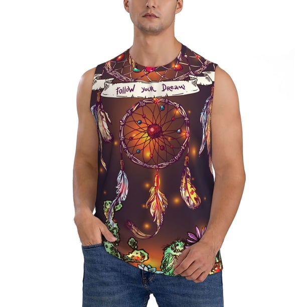 Balery Beautiful Dreamcatcher1 Camisetas sin mangas para hombre, absorbe la humedad y protege contra el mal olor.-XX-Large