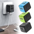 thumbnail image 1 of World Wide Travel Adapter Multi Plug Universal Charger Uk Eu Au Us 4 Usb Port, 1 of 5