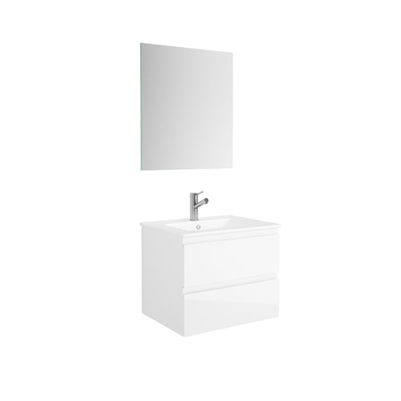 DAX Pasadena Engineered Wood Single Vanity Cabinet, 24", Glossy White